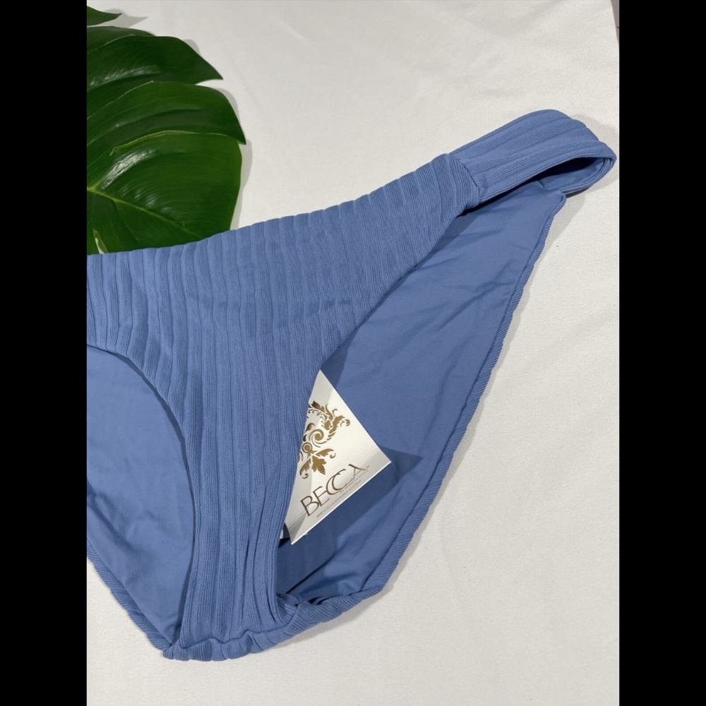 NWT‎ Becca Loreto Ribbed Bikini Bottoms in Mist Blue [SZ Large ] - Picture 7 of 10